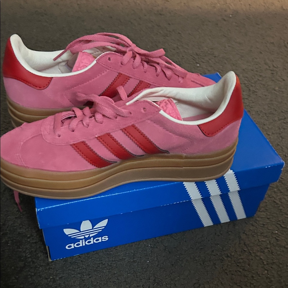 Adidas Women's Pink and Red Sneakers